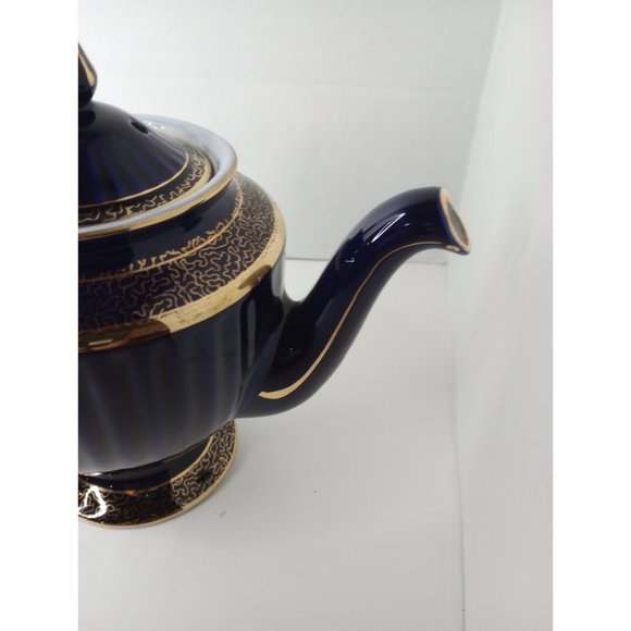 Hull Kitchen Vintage Hull Tea Pot Cobalt Blue 22k Trim Poshmark